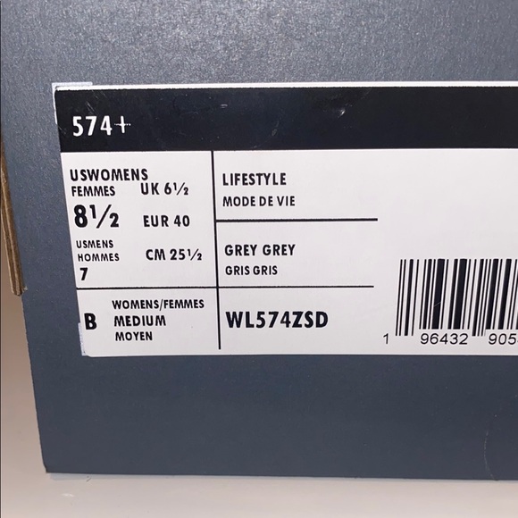 New Balance 574+ grey sneakers size 8.5 - Picture 6 of 10